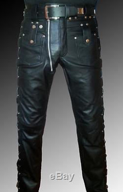 designer leather trousers