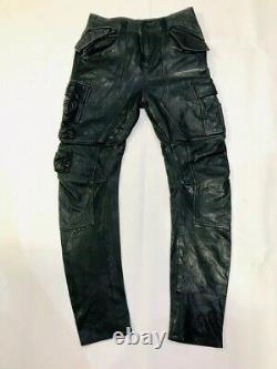 $1298 Designer LAMARQUE Men's Runway Diesel Dsquared2 Cargo Leather Pants 30