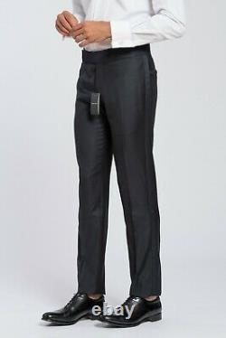 1350$ GIORGIO ARMANI Black Label Tuxedo Pants Cashmere Wool Blue 36 US / 52 EU
