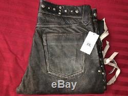 $1500 RRL Ralph Lauren Double RL Leather JEAN Pant 32 X 32