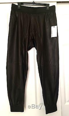 $1900 New Neil Barrett Unisex Fashion Leather Track Pants M/italy Tag Size Xl/36