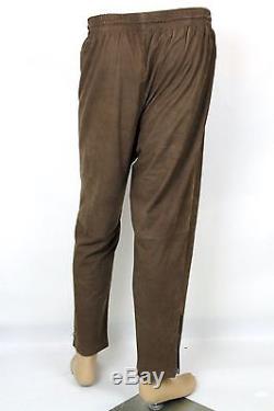 $1980 New Authentic Gucci Mens Brown Suede Leather Casual Pants 337912 2157