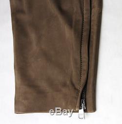 $1980 New Authentic Gucci Mens Brown Suede Leather Casual Pants 337912 2157