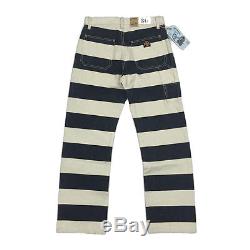 2018 New Prison Style 16oz Motorcycle Striped Pants For Men Biker Trousers Rider