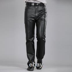 2021 Men's Leather Trousers Plus Size Straight Leg Pants Men 7XL Top Hot