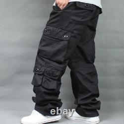 2022 new Fleece thickened overalls men's trousers men's loose casual pants