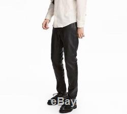 $350 Men's H&M STUDIO AW17 Leather Pants 29 32 33 Fit Trousers Biker Style Black