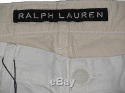 $350 Ralph Lauren Black Label Denim Mens Solid White Lightly Distressed Jeans