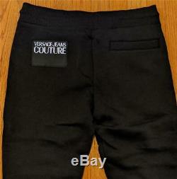 $495 Mens Versace Jeans Couture Studded Fleece Jogger Pants Black Medium