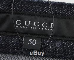 $495 New Authentic Gucci Men's Dark Blue/Black Cotton Jeans 254706 XD198 1000