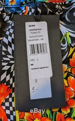 $675 Mens Versace Jeans Couture Optical Flower Logo Print Jogger Pants Large