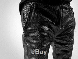 $7,300 En Noir Python Leather Sweatpants Fear of God Joggers Black New Small