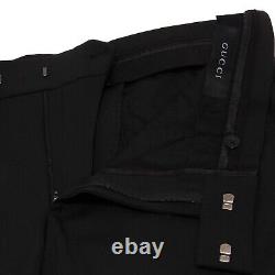 7673K pantalone uomo GUCCI black mix wool WRINKLED EFFECT trouser man