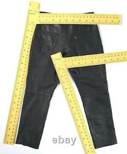 8193 Ultra Rare Vintage LEVIS Men`s Black Leather Pants LOT 53 Trousers Sz 34/36