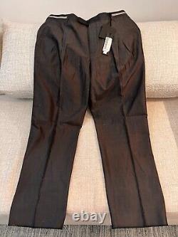 $975 NWT Authentic VERSACE 100% Silk Gray Dress Pants sz 52/42 USA (34 waist)