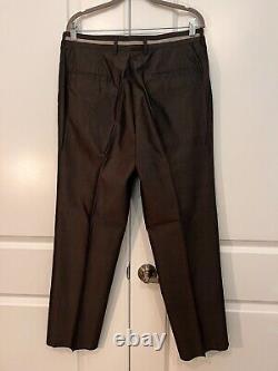 $975 NWT Authentic VERSACE 100% Silk Gray Dress Pants sz 52/42 USA (34 waist)