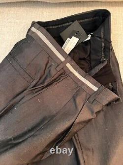 $975 NWT Authentic VERSACE 100% Silk Gray Dress Pants sz 52/42 USA (34 waist)