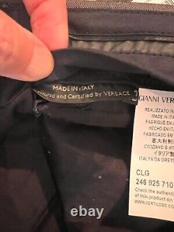 $975 NWT Authentic VERSACE 100% Silk Gray Dress Pants sz 52/42 USA (34 waist)