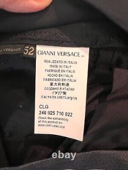 $975 NWT Authentic VERSACE 100% Silk Gray Dress Pants sz 52/42 USA (34 waist)