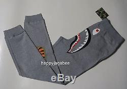 A BATHING APE Men's SHARK SLIM SWEAT PANTS 3colors Black/Gray/Navy S-XXL New