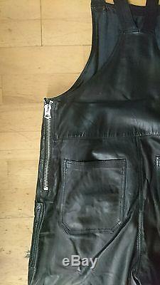 ACNE STUDIOS Chagall black leather overalls dungarees