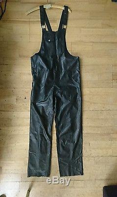ACNE STUDIOS Chagall black leather overalls dungarees