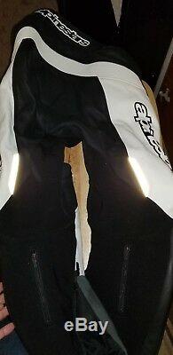 ALPINESTARS TRACK Leather Motorcycle Pants (White/Black) EU 54 / US 38
