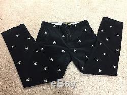 AWESOME Rugby Ralph Lauren Black Corduroy Pants embroidered Skull & Bones 32X30