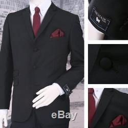 Adaptor Clothing Mod 60's Retro 3 Button Slim Mohair Suit Black