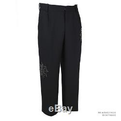 Alexander McQueen Runway Collection Black Wide Cropped Crystal Trousers IT48