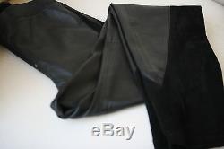 Alice And Olivia Black Leather And Suede Panel Leggings Us 8 Uk 12