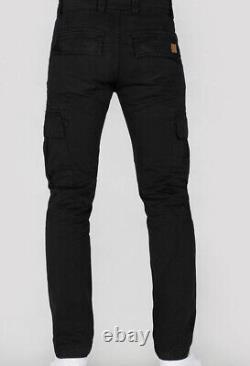Alpha Industries Mens Cargo Pant Agent Slim Fitted Cotton Trousers in Black