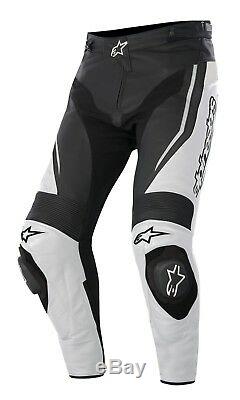 Alpinestars CE Approved Leather Track Race Motorbike Motorcycle Pants White