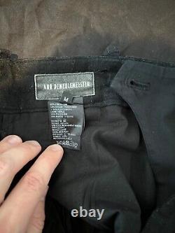 Ann Demeulemeester Black Linen-Wool Unique Distressed Trousers W36