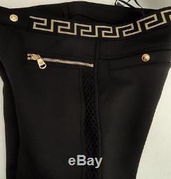 Auth Versace Medusa black Trousers Pants Uk8 US4 IT40 As Gigi Leggings dress NEW