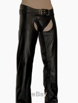 Aw771 Leather Chaps, Leder Chaps/leather Pants/cuir Gay Chaps/biker Trousers