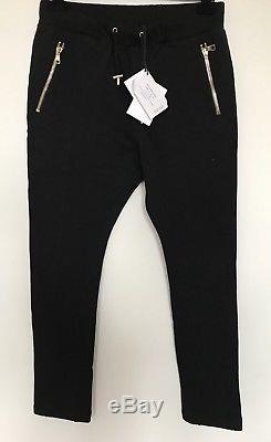 BALMAIN Black Slim-Fit Sweatpants Gold Zip Size 50 W34 RRP £450