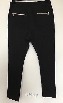 BALMAIN Black Slim-Fit Sweatpants Gold Zip Size 50 W34 RRP £450