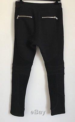 BALMAIN Black zipped cotton jogging Sweatpants trousers Size M RRP £470 SS18