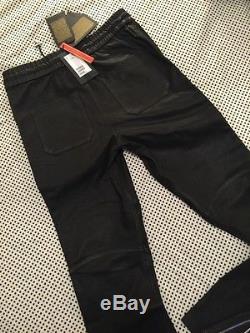 BALMAIN HM Men's Black Leather Motorcycle Pants Large