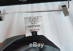 BALMAIN LEATHER LAMBSKIN BIKER SWEATPANTS SMALL S BLACK PANTS RETAILS $3,219