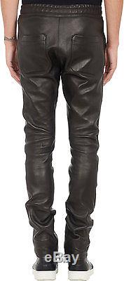 BALMAIN PARIS NOT H&M Leather Pull-On Moto Pants size Medium