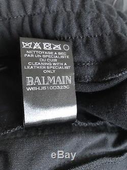 BALMAIN biker suede-panelled jogging trousers Size M RRP £1100