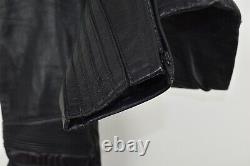 BELSTAFF Black Leather Motorbike Trousers size L Mens Motorcycle Genuine Leather