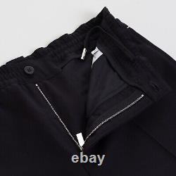 BERLUTI 900$ Black Cotton Drawstring Trousers Dress Pants