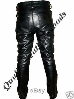 BESPOKE 100% GENUINE LEATHER Mens 501 STYLE LUXURY PANTS JEANS TROUSERS