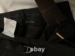 BNWT Black Gucci Horsebit Mens Slim Stretch Trousers Chino UK W34 IT 48 RRP £895