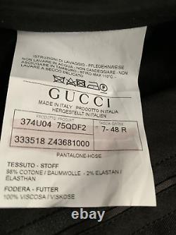 BNWT Black Gucci Horsebit Mens Slim Stretch Trousers Pants UK W34 IT 48 RRP £895
