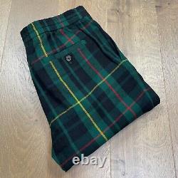 BNWT Mens Polo Ralph Lauren Tartan Cotton Slim Pleated Trousers W33 L33 RRP £179