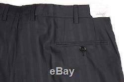 Brioni Black Stripe Wool Two Pleat Pants-size 38-made In Italy